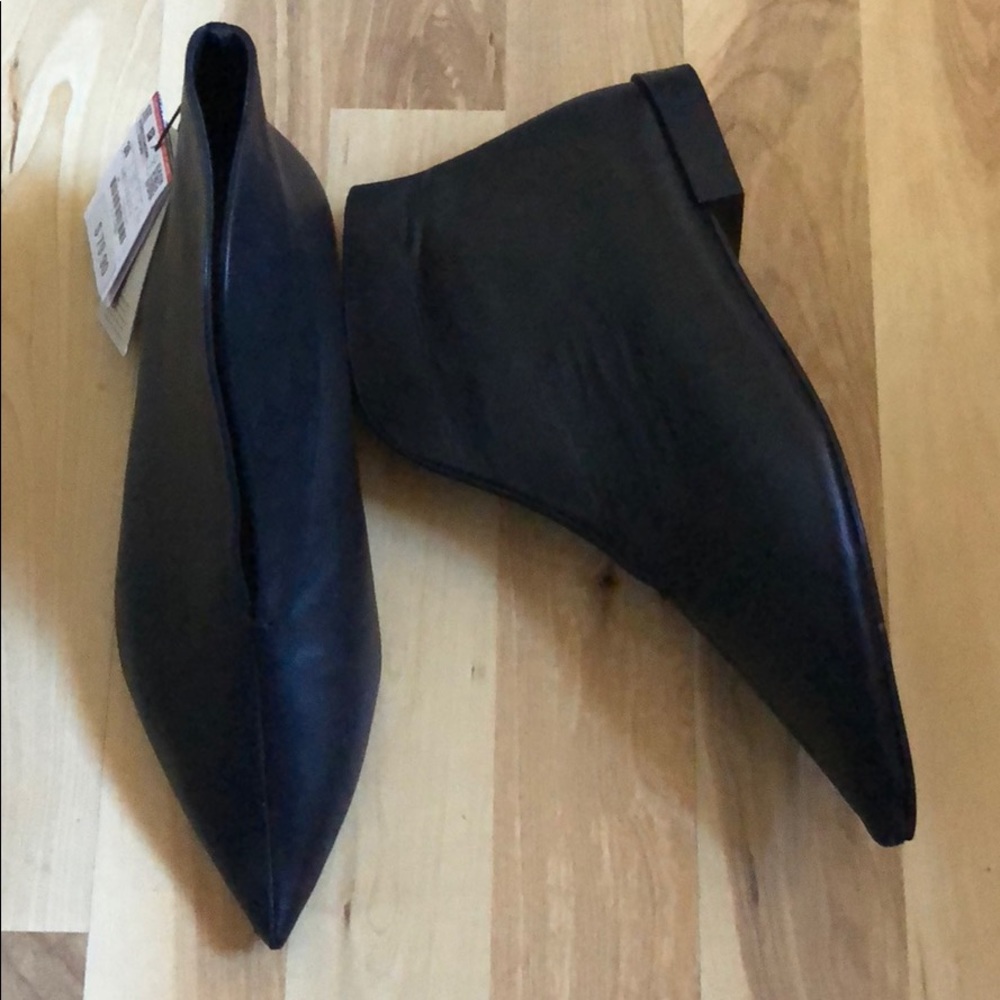 Zara leather black booties sz 36